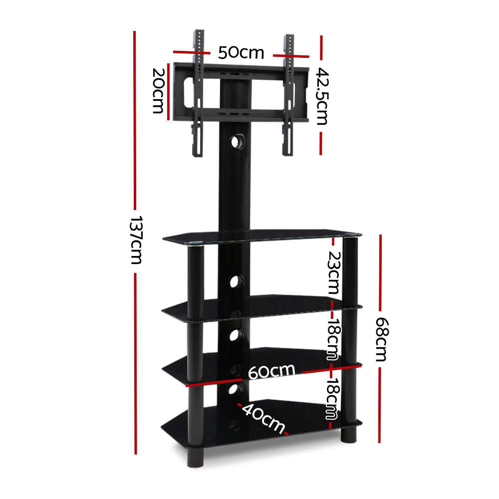 Artiss TV Mount Stand Swivel Bracket 4 Tier Floor Shelf 32 to 50 inch Universal