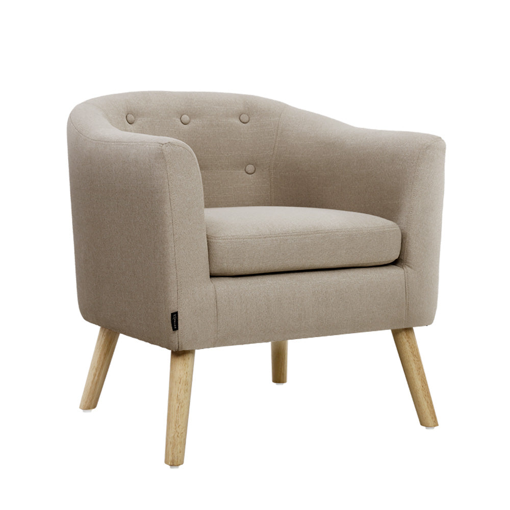 Artiss Armchair Tub Chair Beige Adora