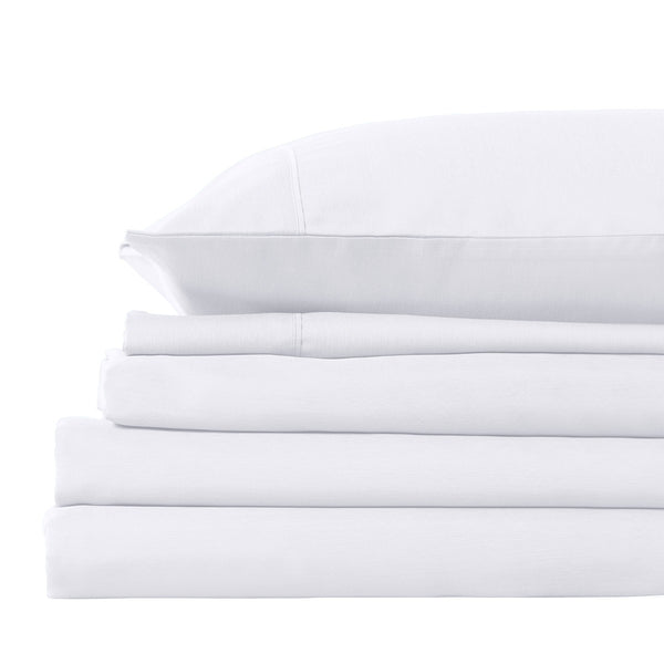 Royal Comfort 2000TC 3 Piece Fitted Sheet and Pillowcase Set Bamboo Cooling - Queen - White