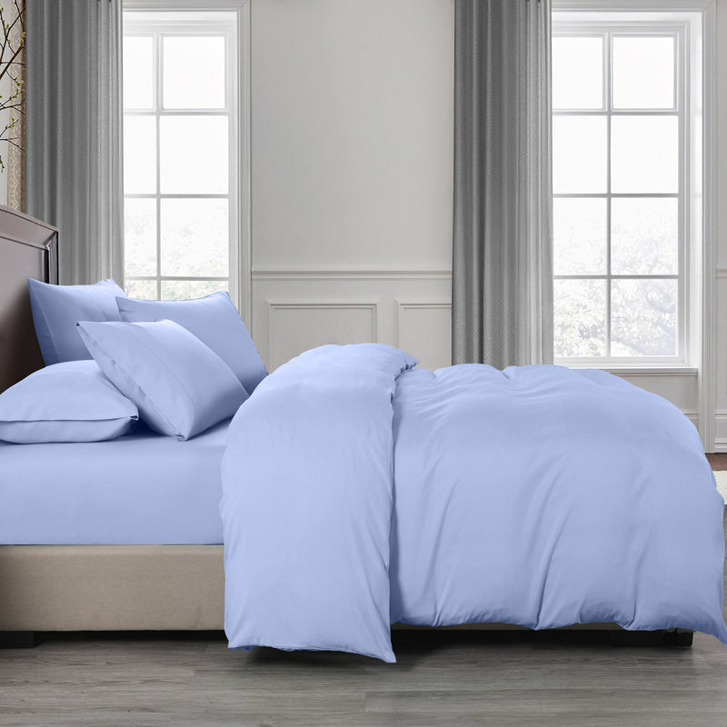 Royal Comfort 2000TC Quilt Cover Set Bamboo Cooling Hypoallergenic Breathable - Double - Light Blue