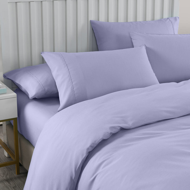 Royal Comfort 2000TC Quilt Cover Set Bamboo Cooling Hypoallergenic Breathable - Queen - Lilac Grey
