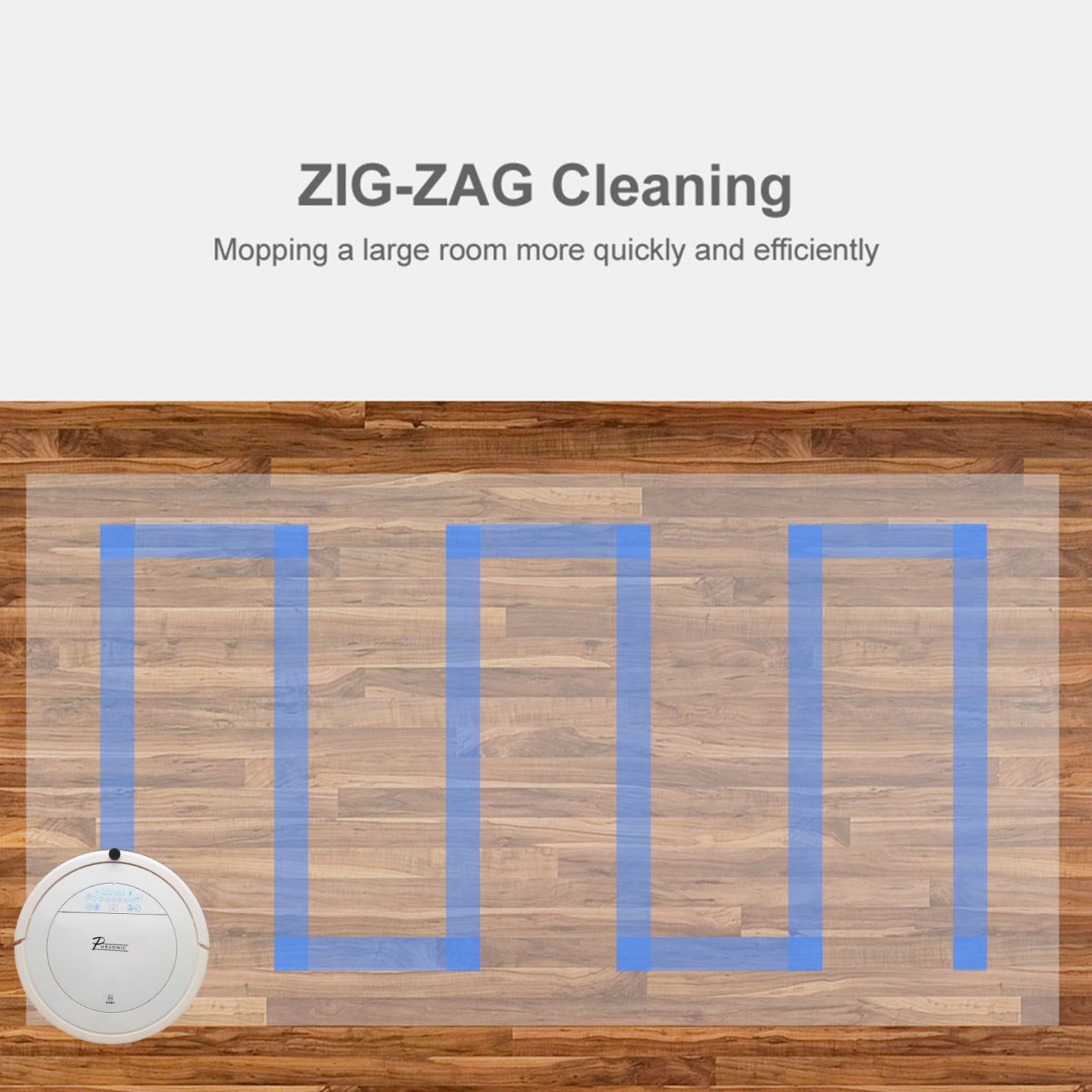 Pursonic i9 Robotic Vacuum Cleaner Carpet Floor Dry Wet Mopping Auto Robot White White