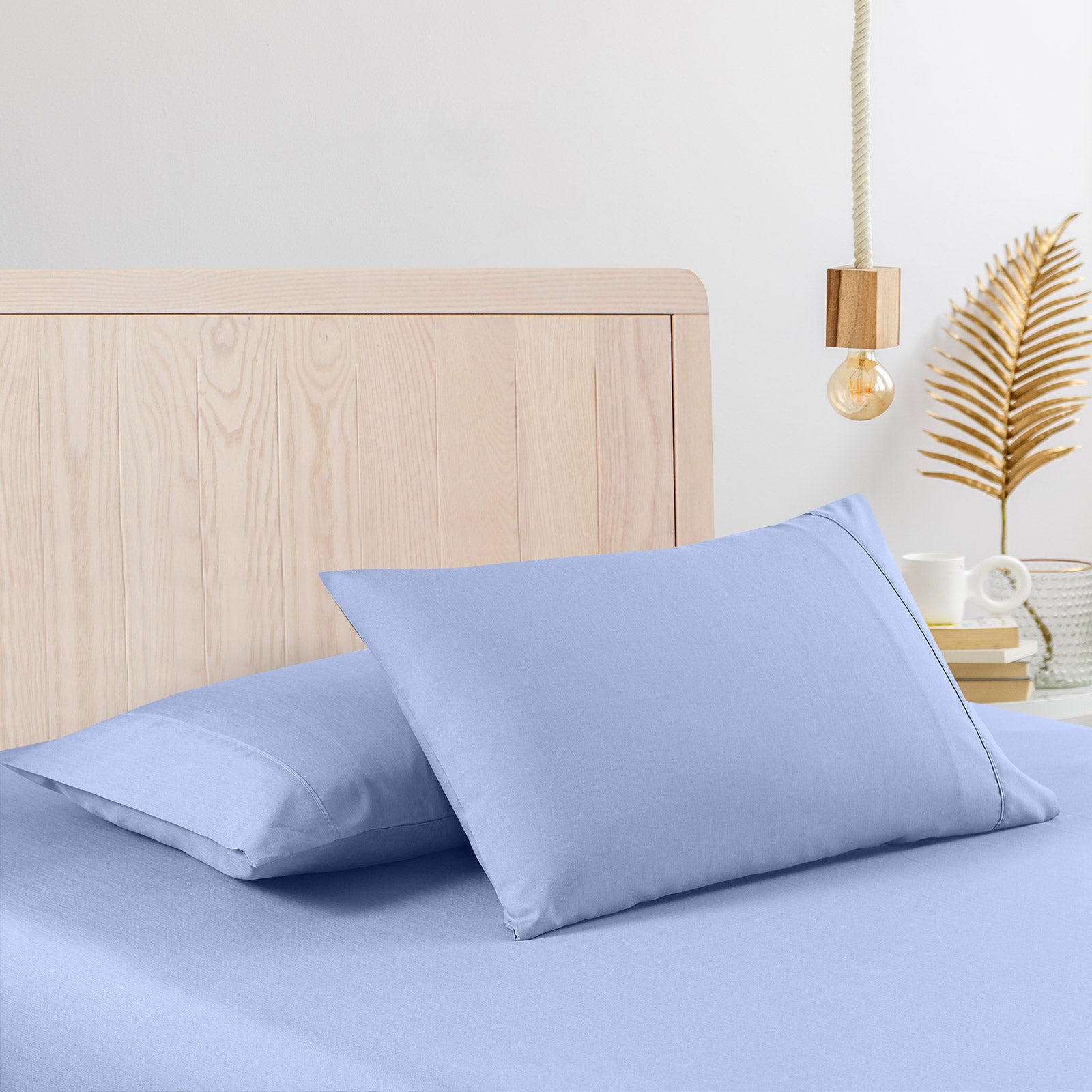 Casa Decor 2000 Thread Count Bamboo Cooling Sheet Set Ultra Soft Bedding - Queen - Light Blue