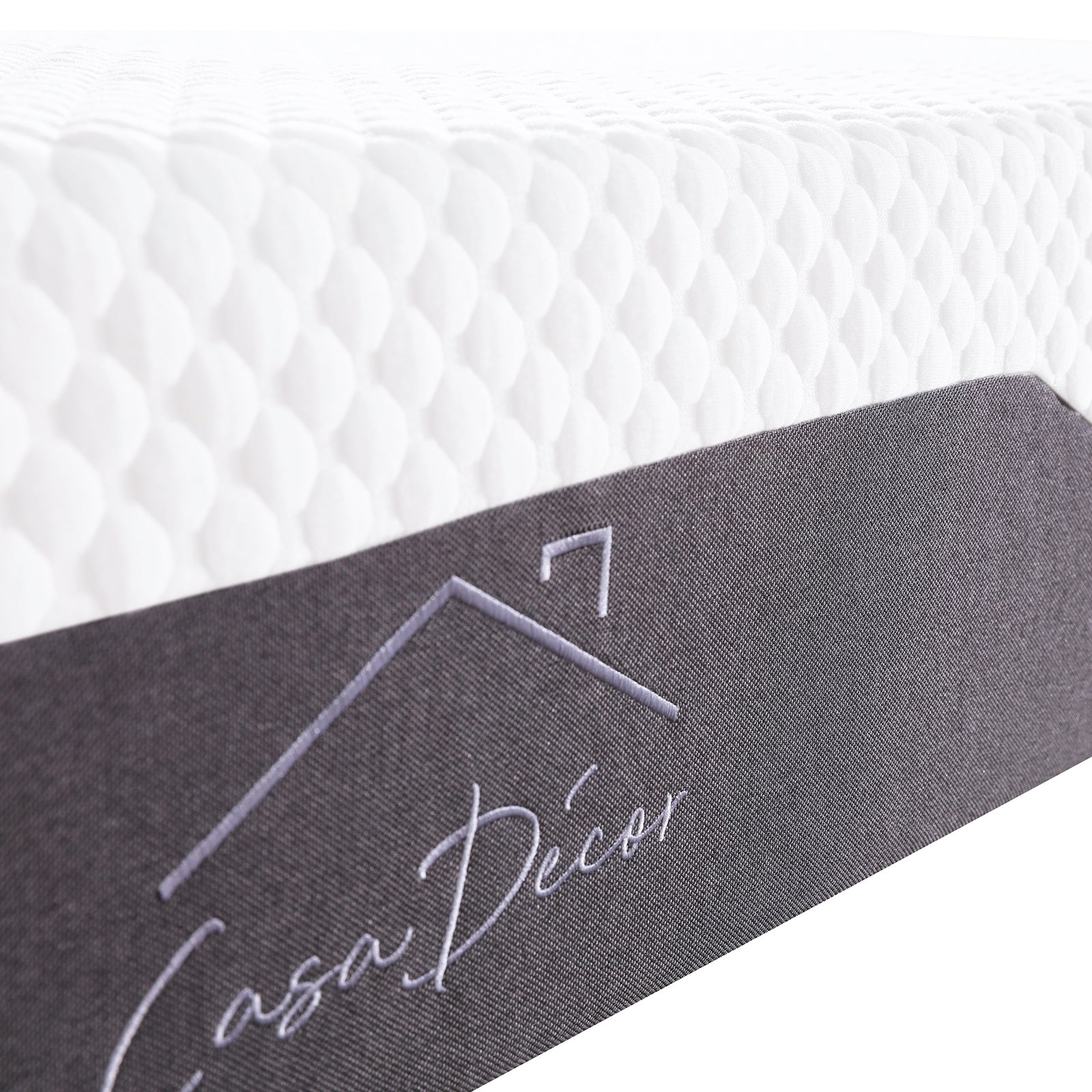 Casa Decor Memory Foam Luxe Hybrid Mattress Cool Gel 25cm Depth Medium Firm - Single - White Charcoal Grey