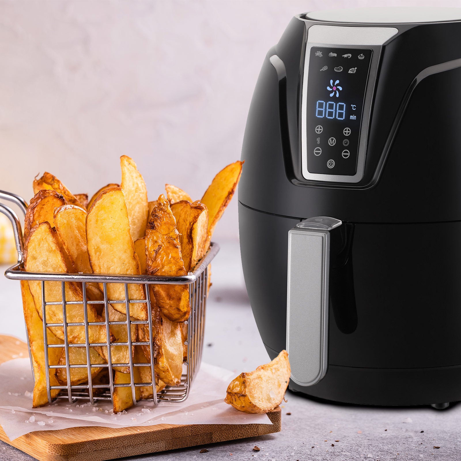 Kitchen Couture 4 Litre Air Fryer Digital Display Black 1400W Healthy Cooker Black