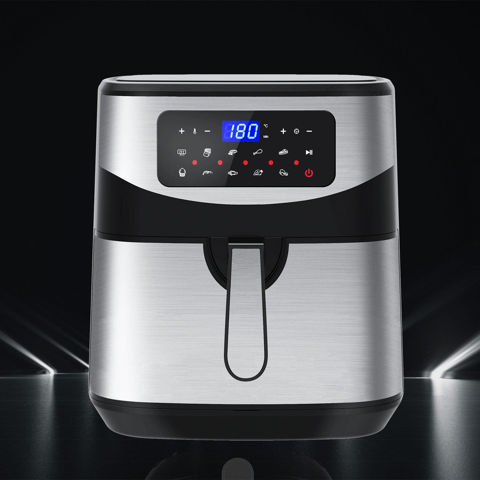 Kitchen Couture 12 Litre Air Fryer Multifunctional LCD One Touch Display Silver Silver