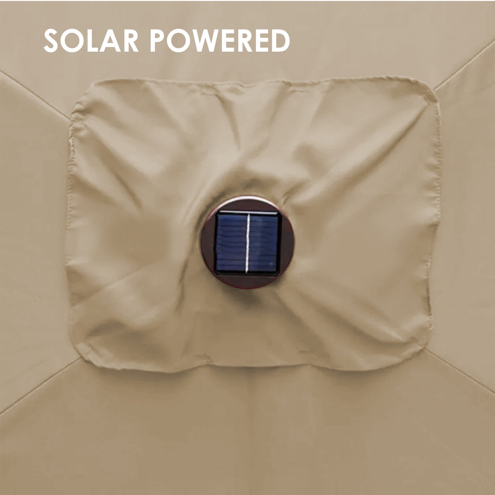 Arcadia Furniture Umbrella 3 Metre Umbrella with Solar LED Lights Garden Yard - Beige