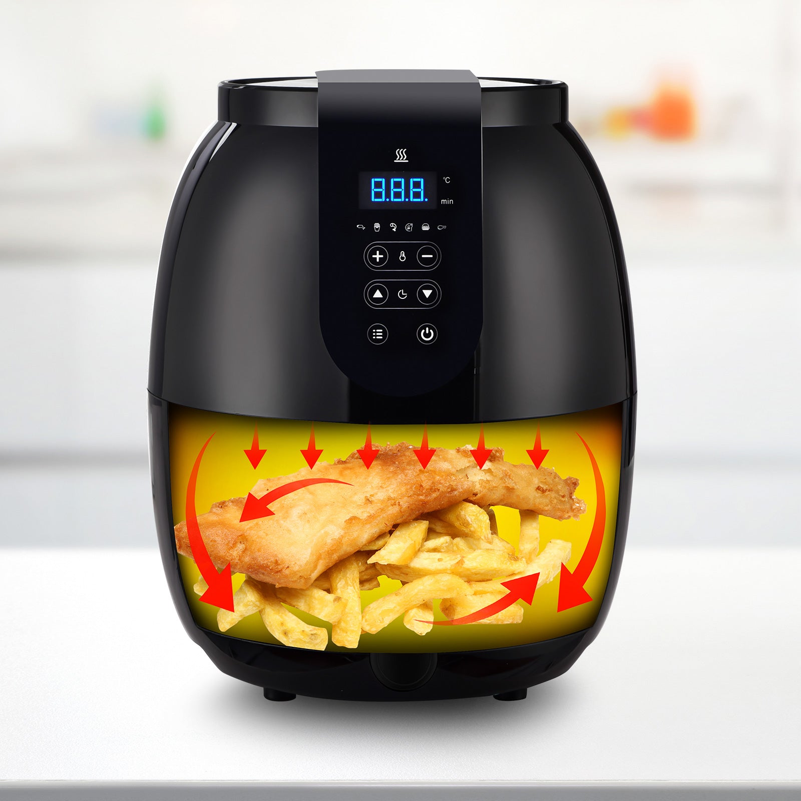 Kitchen Couture 3.5 Litre Digital Display Black Air Fryer Oil Free Cooking Black