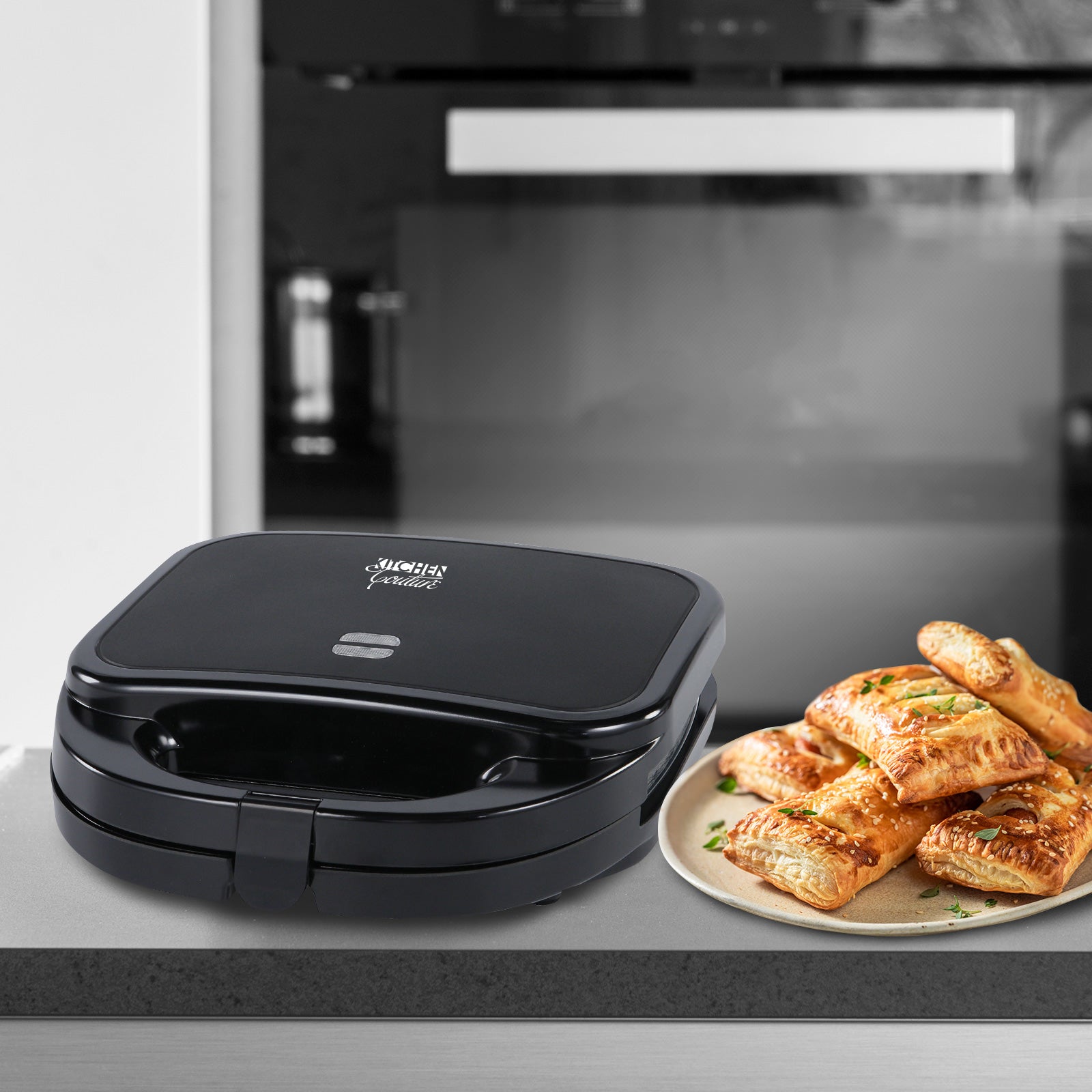 Kitchen Couture Pastry Maker Sausage Rolls Apple Pies Non-Stick Surface Black Black