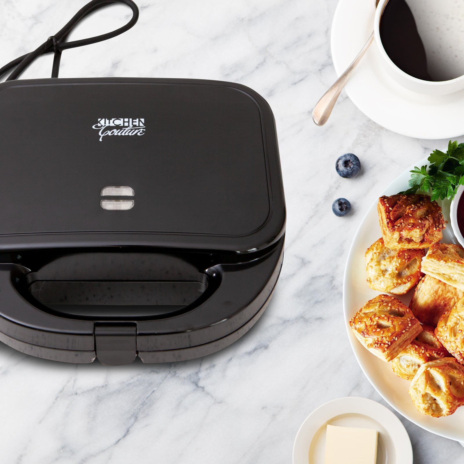 Kitchen Couture Pastry Maker Sausage Rolls Apple Pies Non-Stick Surface Black Black