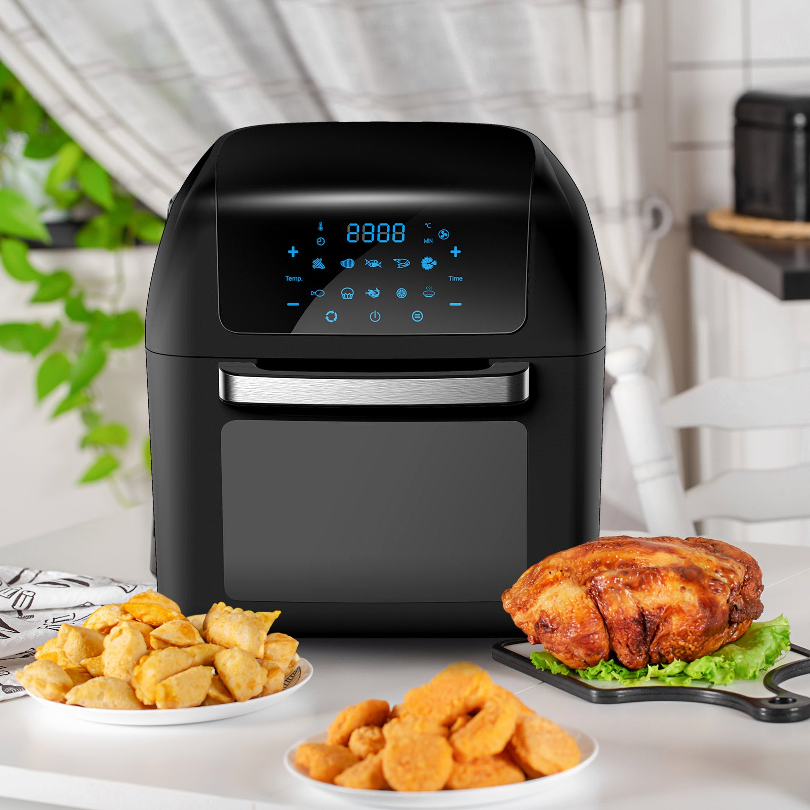 Kitchen Couture Healthy Options 13 Litre Air Fryer 10 Presets LCD Display Black Black 13 Litre