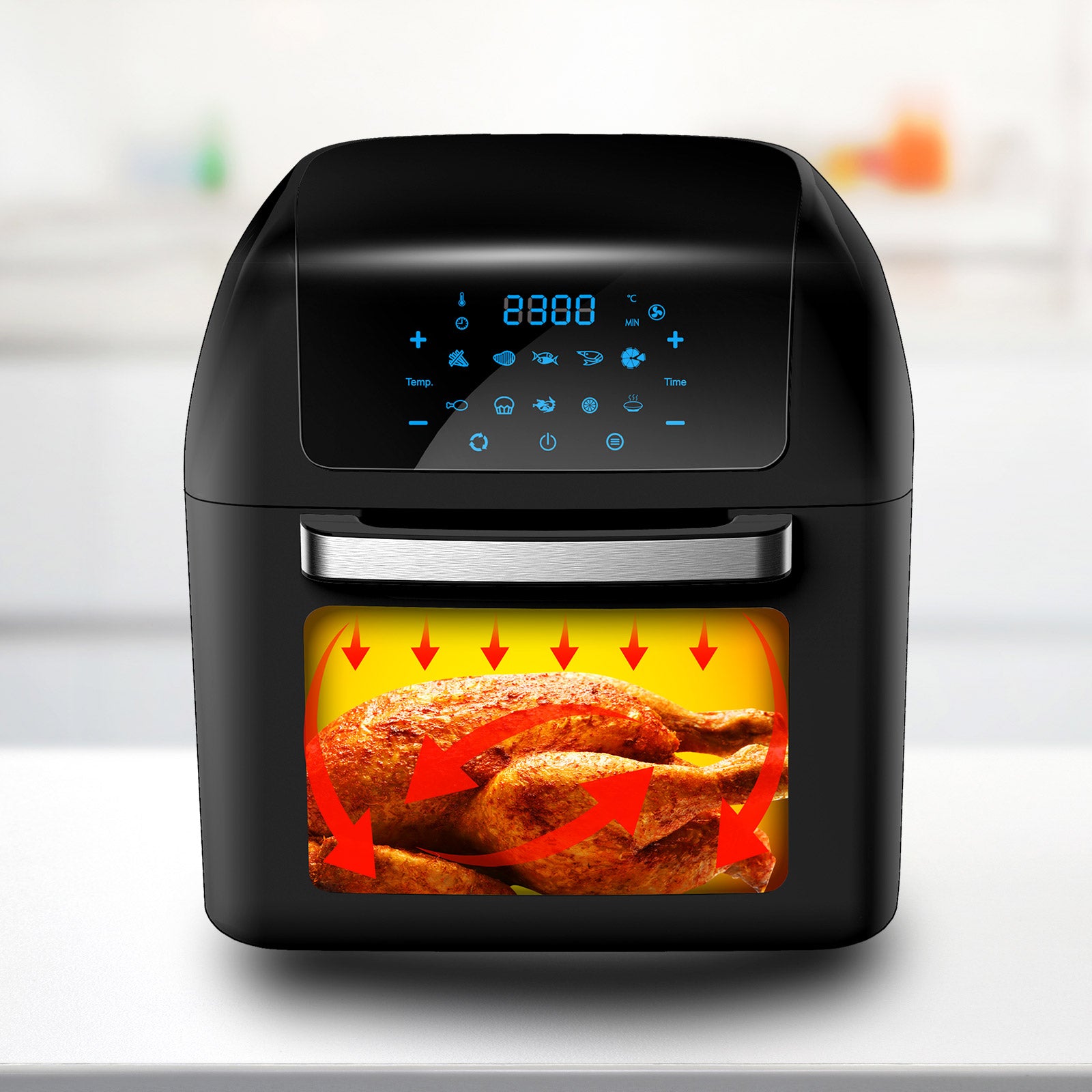 Kitchen Couture Healthy Options 13 Litre Air Fryer 10 Presets LCD Display Black Black 13 Litre