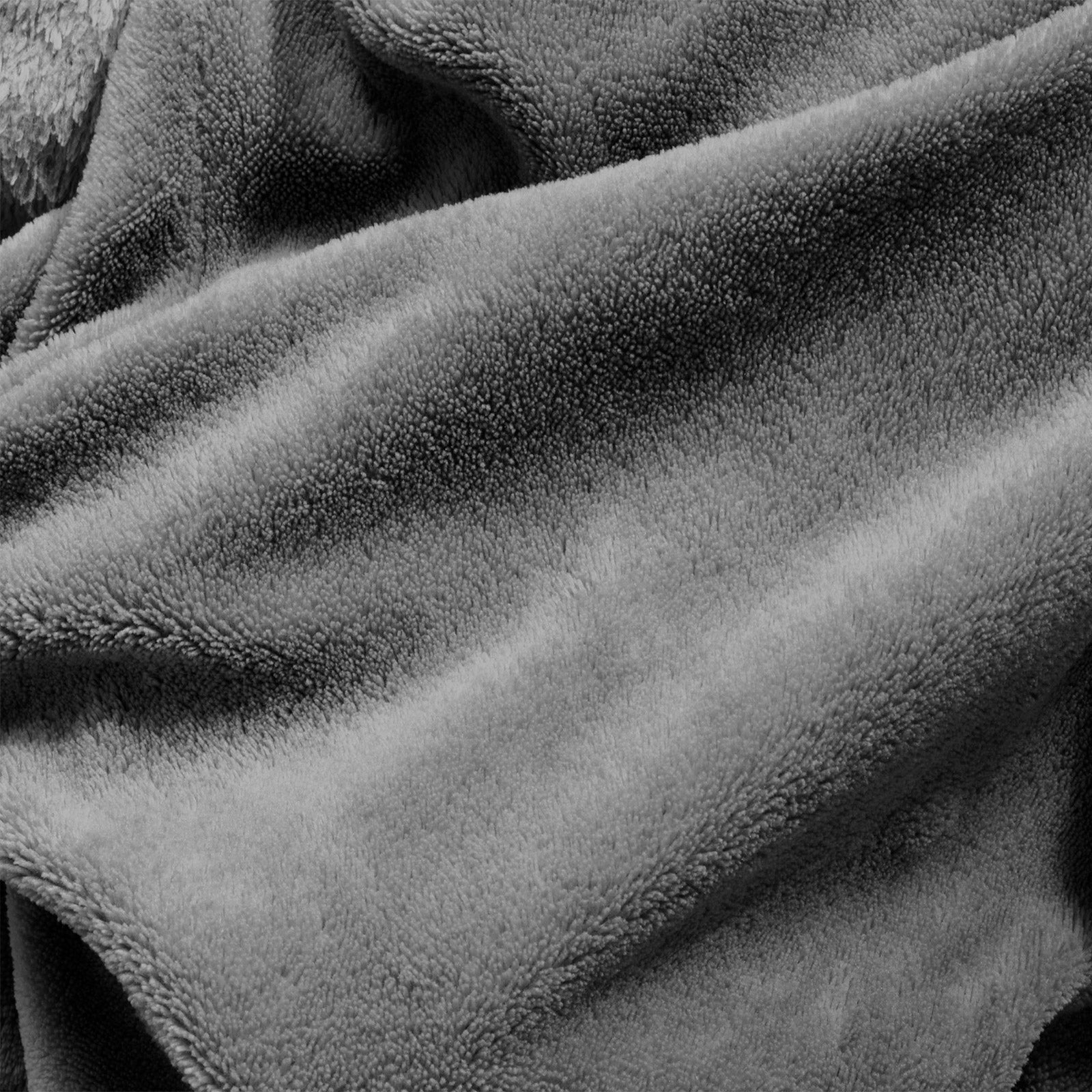 Royal Comfort Snug Hoodie Nightwear Super Soft Reversible Coral Fleece 750GSM - Grey