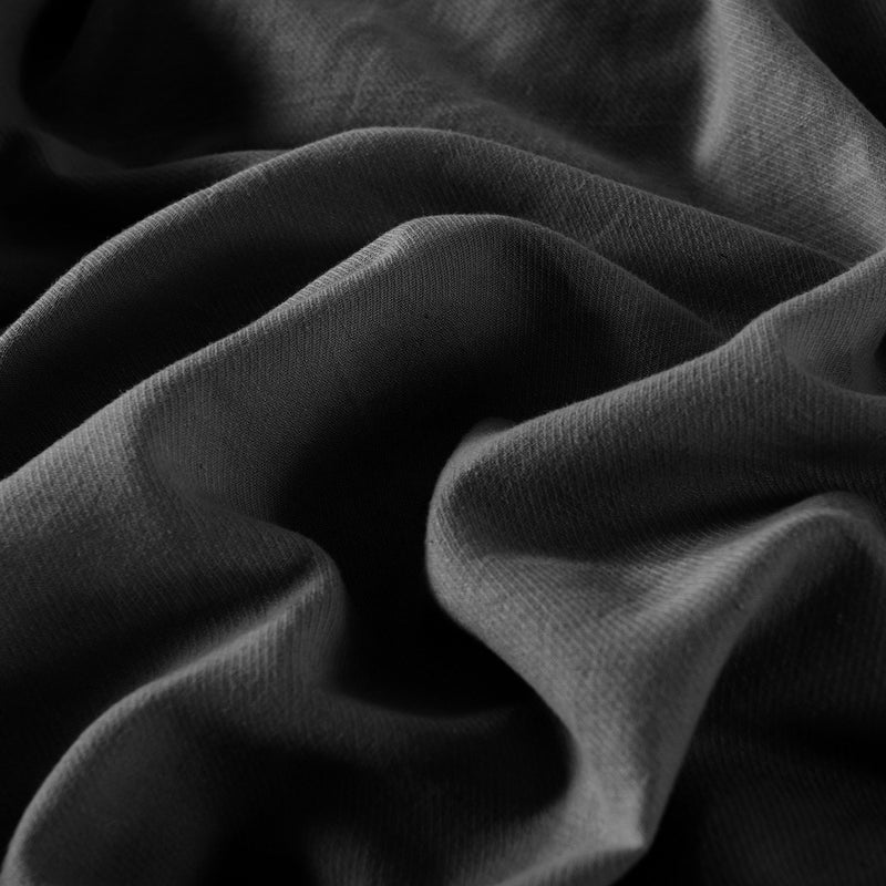 Royal Comfort Hemp Braid Cotton Blend Quilt Cover Set Reverse Stripe Bedding - Queen - Charcoal