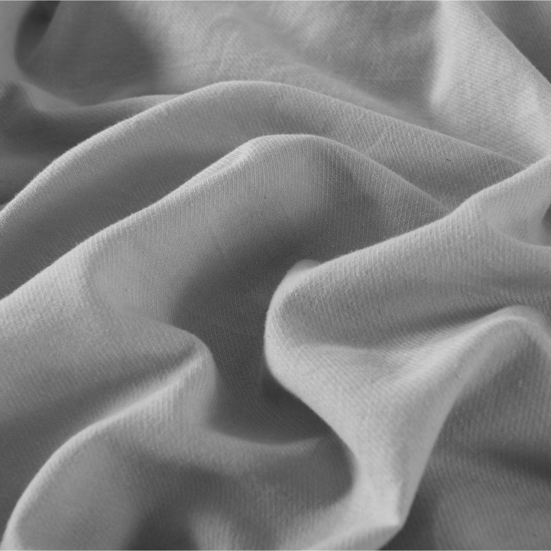 Royal Comfort Hemp Braid Cotton Blend Quilt Cover Set Reverse Stripe Bedding - King - Light Grey