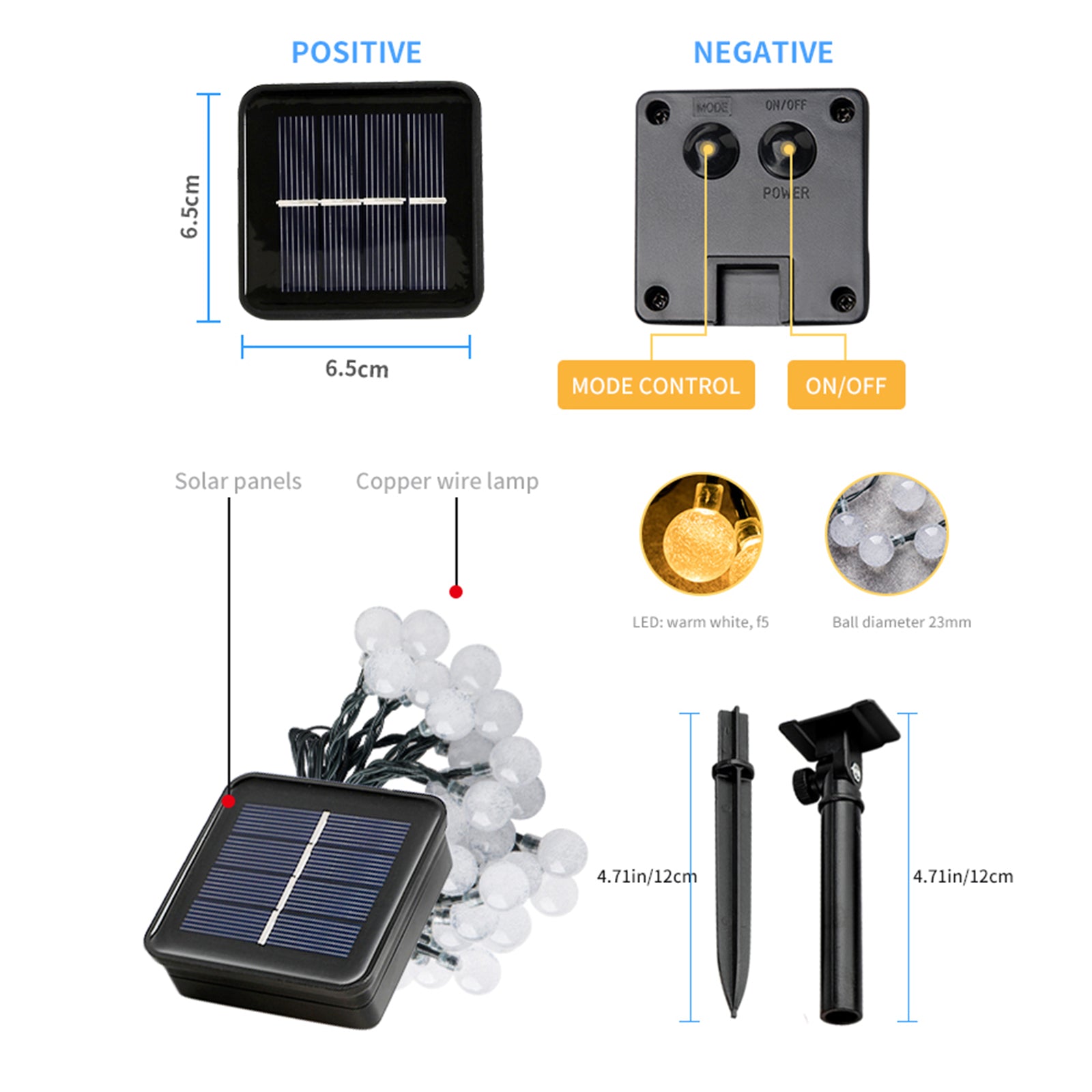 Milano Decor Solar Powered Outdoor Festoon Lights - White - 30 Lights