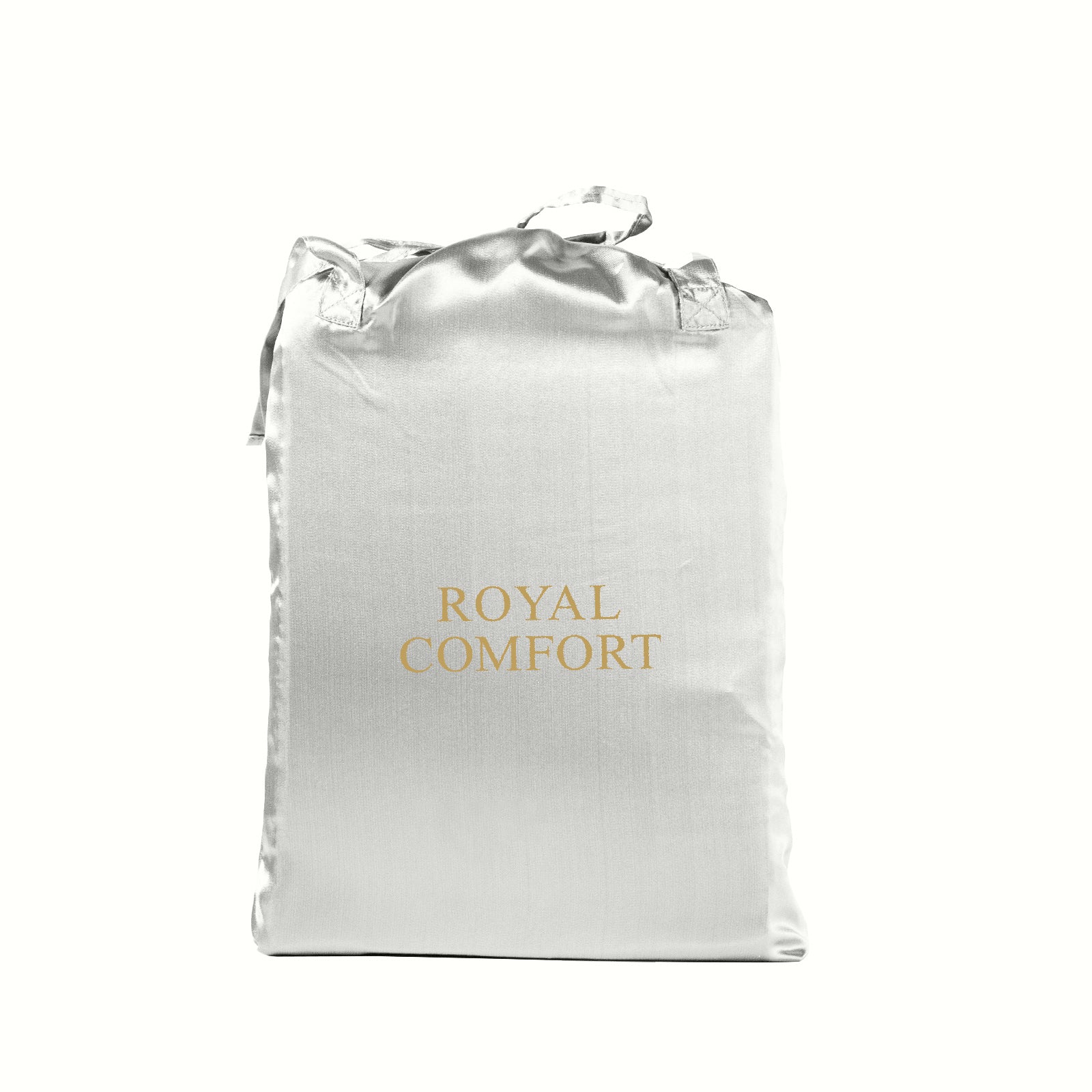 Royal Comfort Satin Sheet Set 4 Piece Fitted Flat Sheet Pillowcases - Queen - Silver