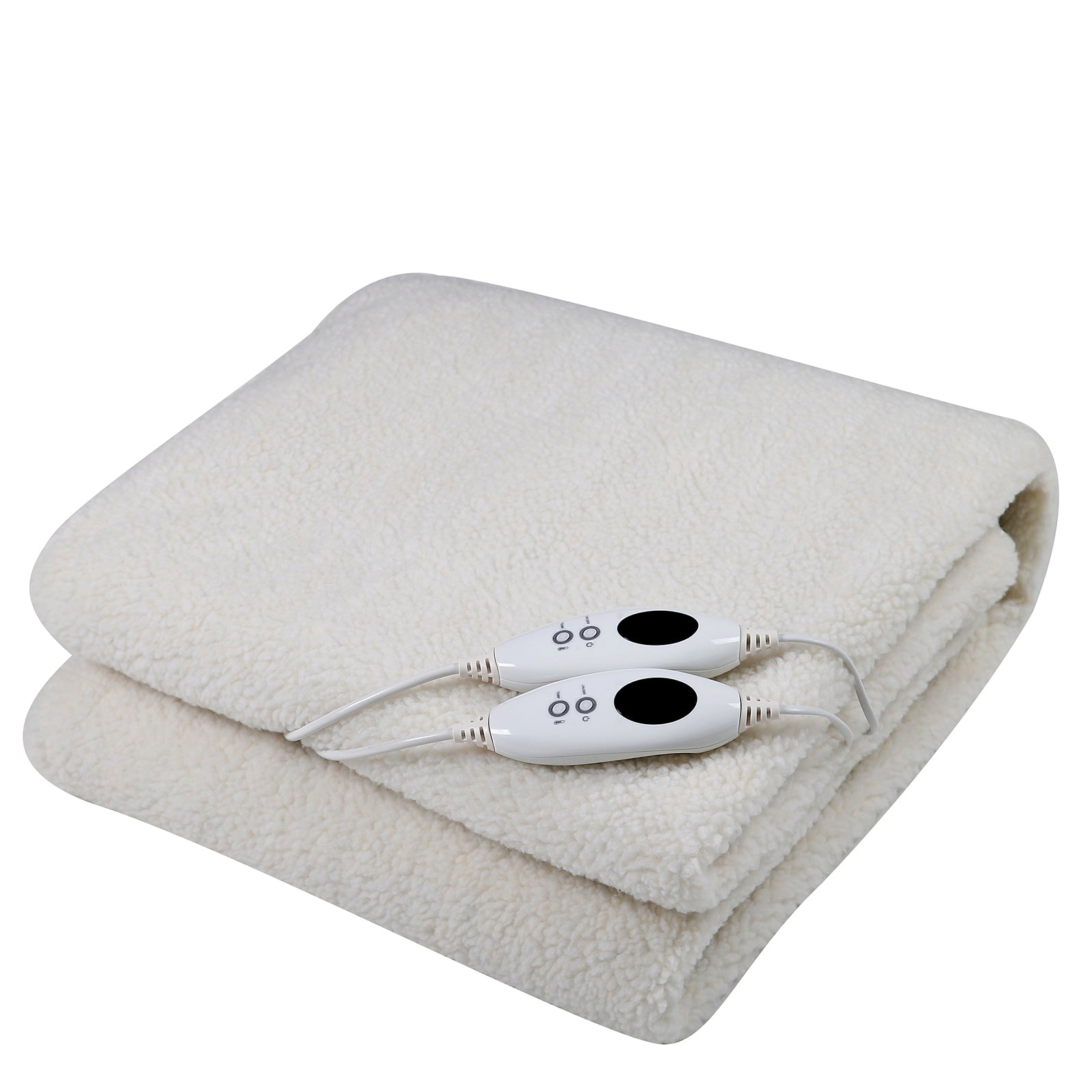 Royal Comfort Fleece Top Electric Blanket Fitted Heated Winter Underlay - King - White