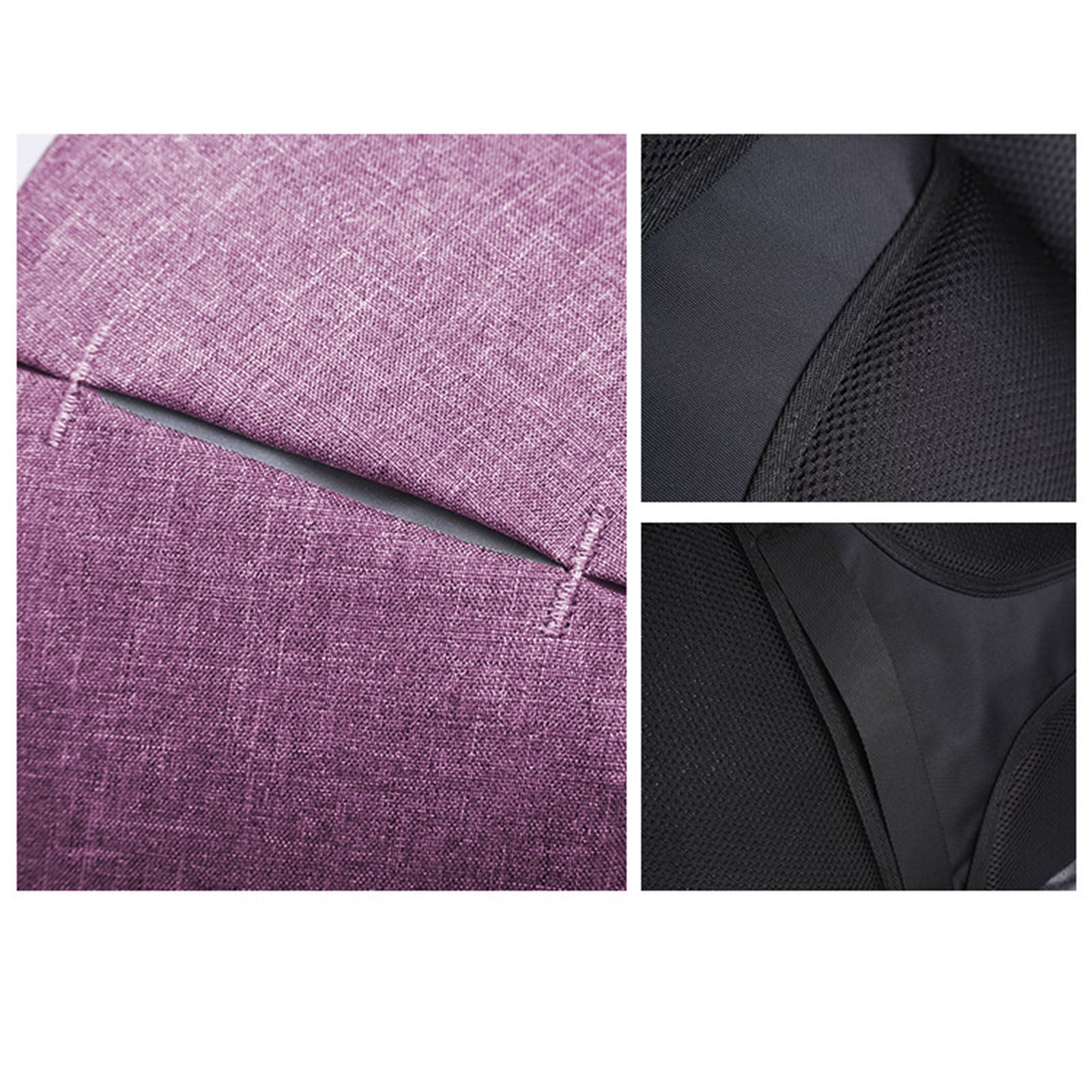 Anti Theft Backpack Waterproof bag School Travel Laptop Bags USB Charging - Purple