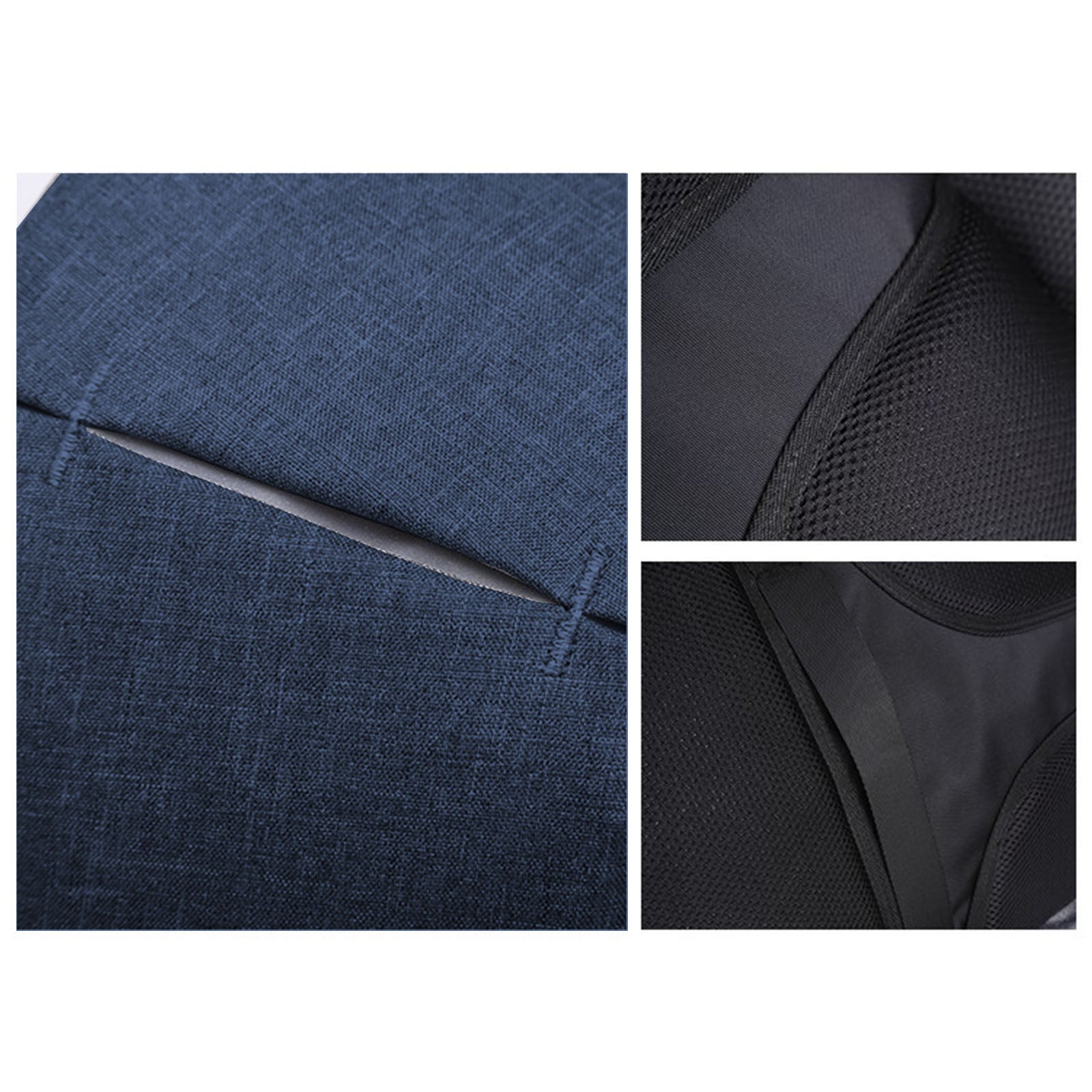 Anti Theft Backpack Waterproof bag School Travel Laptop Bags USB Charging - Blue