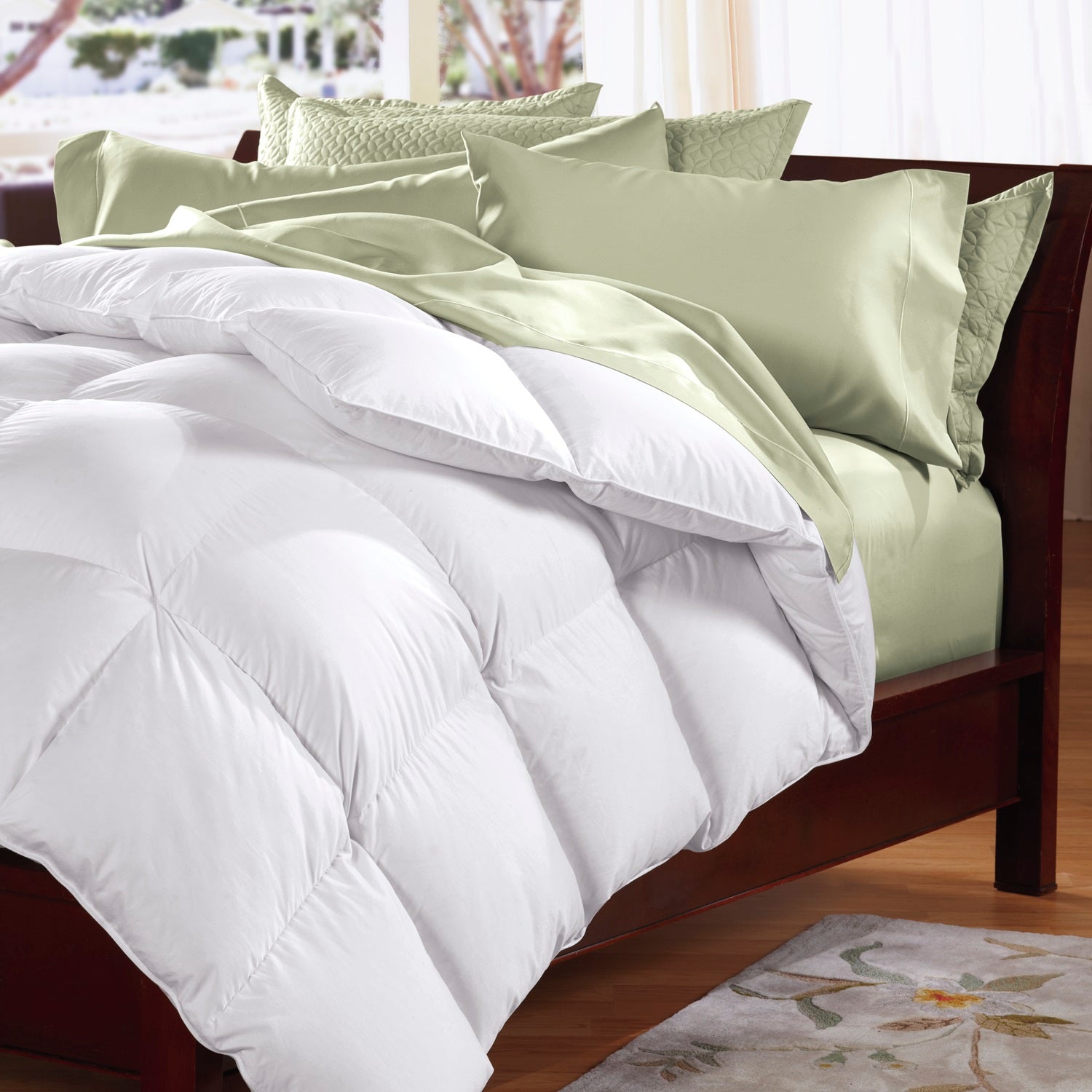500GSM Soft Goose Feather Down Quilt Duvet 95% Feather 5% Down All-Seasons - Double - White