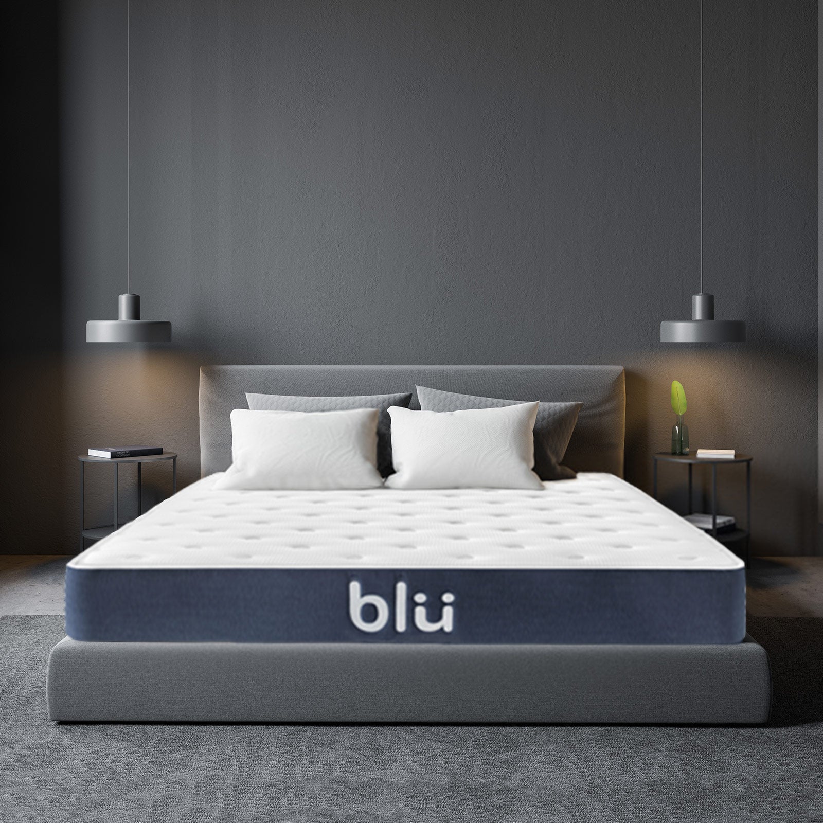 Milano Blu Mattress Hybrid Memory Foam Bonnell Spring Design Medium Firm 23cm - Single - White Blue