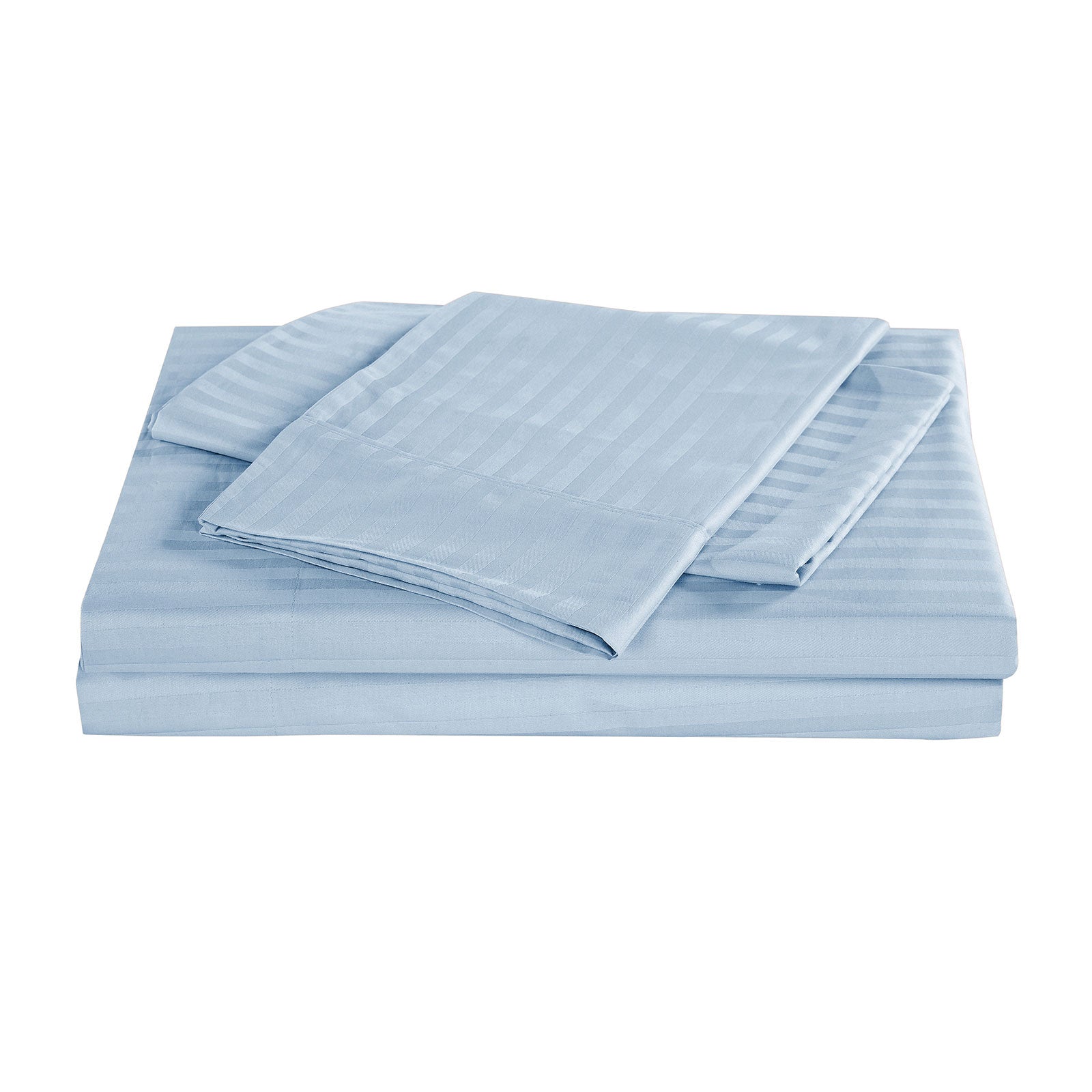 Kensington 1200 Thread Count 100% Egyptian Cotton Sheet Set Stripe Hotel Grade - Single - Chambray