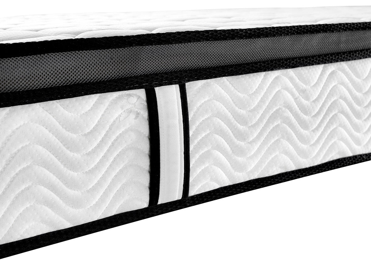 Ergopedic Mattress 5 Zone Latex Pocket Spring Mattress In A Box 30cm - King Single - White Grey Black