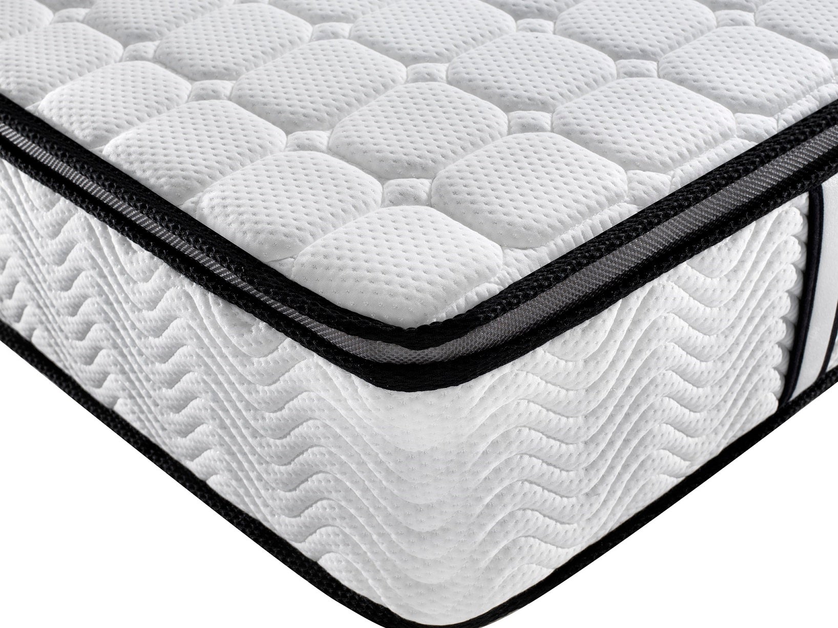 Ergopedic Mattress 5 Zone Latex Pocket Spring Mattress In A Box 30cm - Double - White Grey Black