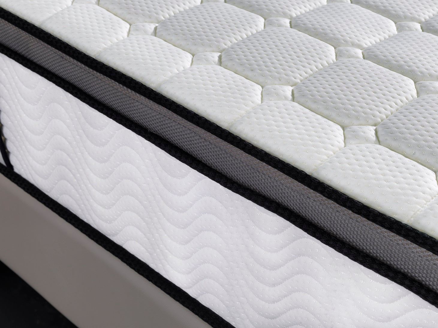 Ergopedic Mattress 5 Zone Latex Pocket Spring Mattress In A Box 30cm - Double - White Grey Black