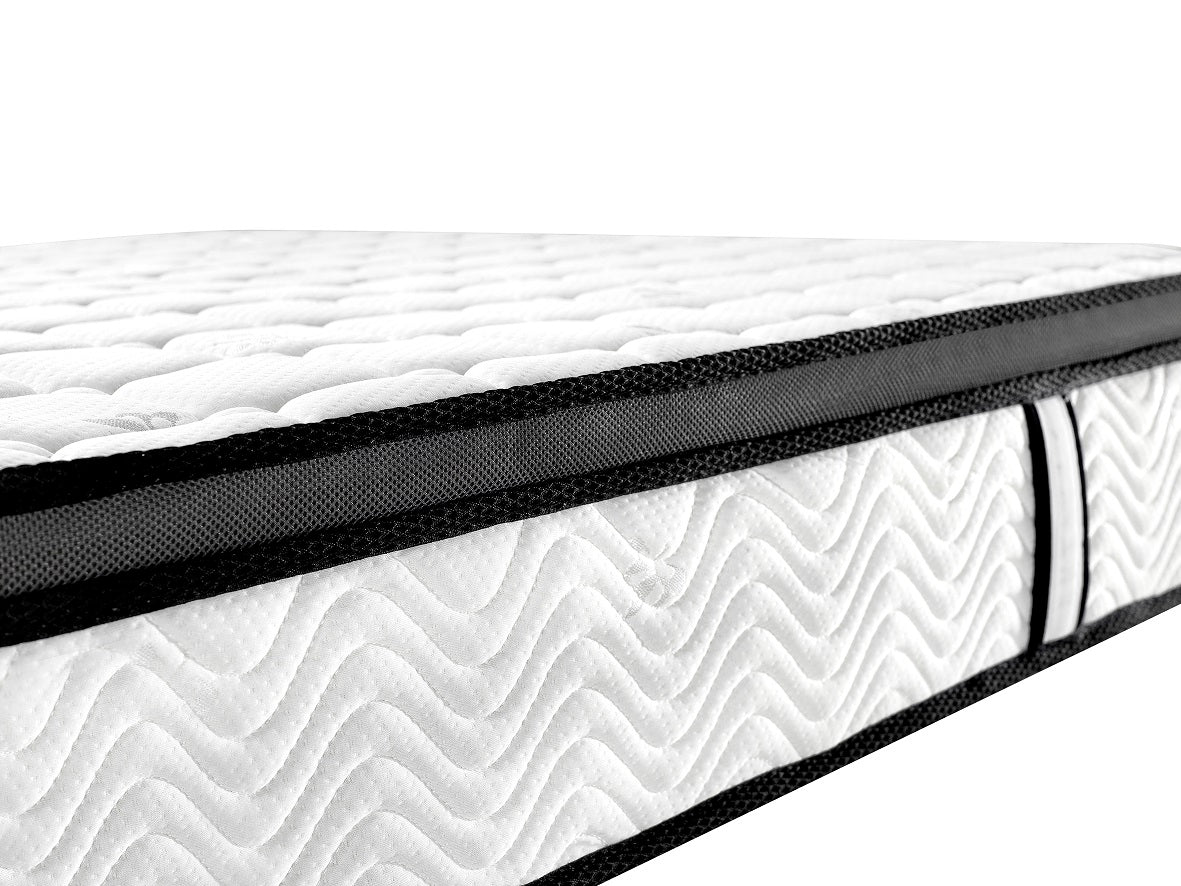 Ergopedic Mattress 5 Zone Latex Pocket Spring Mattress In A Box 30cm - Queen - White Grey Black