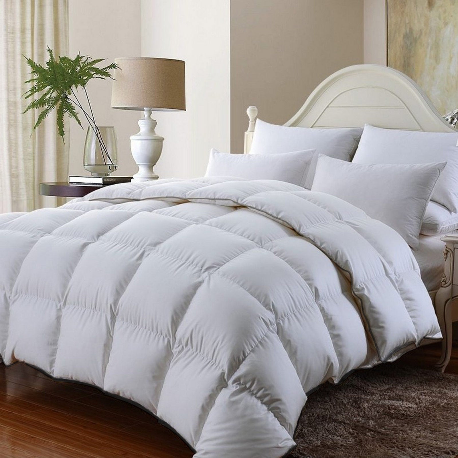 Royal Comfort 350GSM Luxury Soft Bamboo All-Seasons Quilt Duvet - Queen - White