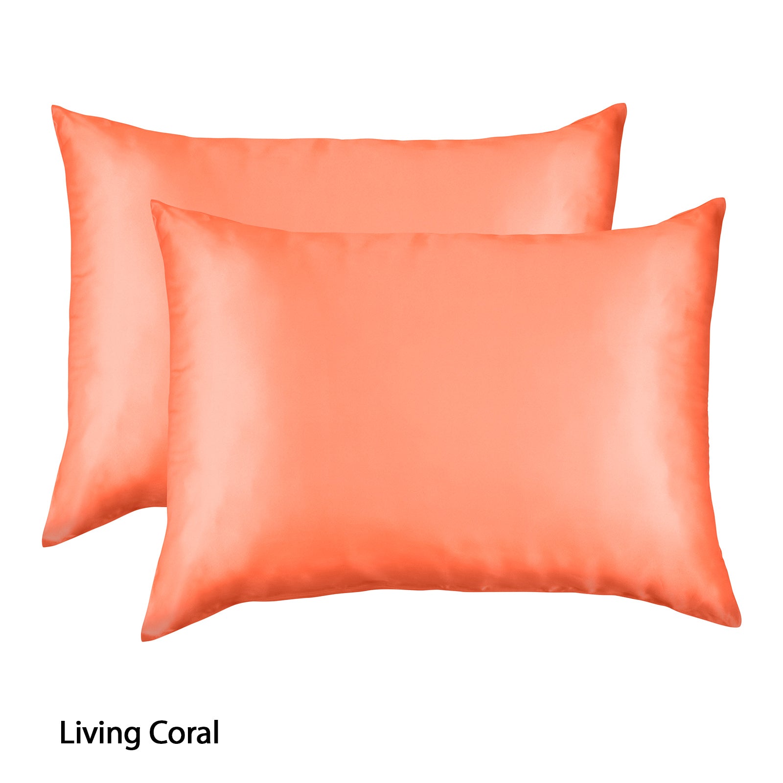 Royal Comfort Mulberry Soft Silk Hypoallergenic Pillowcase Twin Pack 51 x 76cm - Living Coral