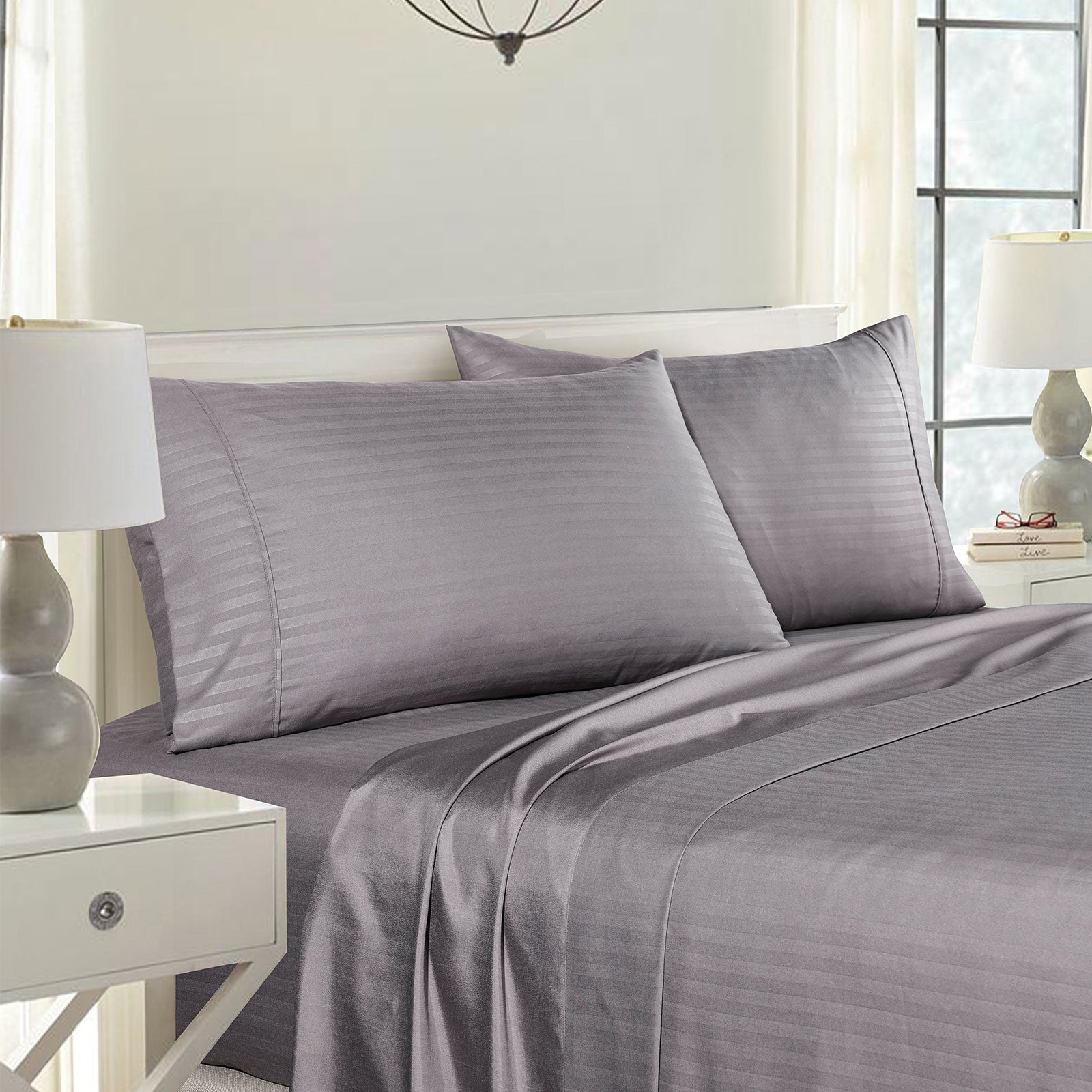 Royal Comfort Twin Pack Pillowcases Cooling Bamboo Blend Ultra Soft 51cm x 76cm - Charcoal