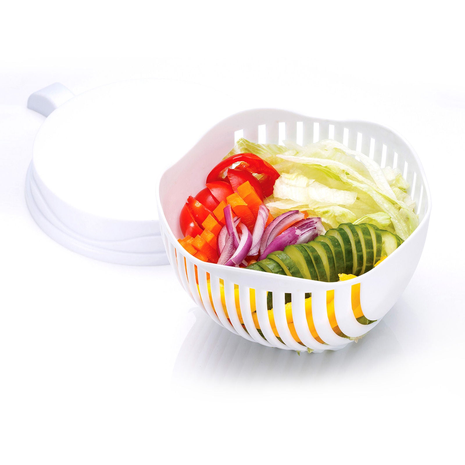 Instant Salad Maker Tool Easy Convenient Quick Healthy Vegetable Slicer White White