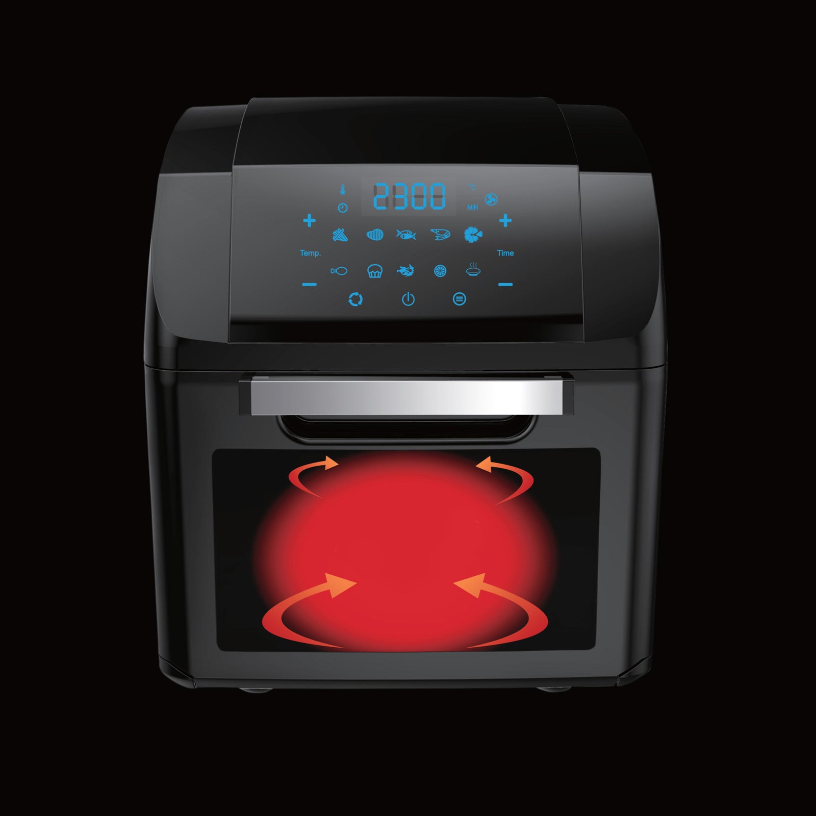 Kitchen Couture Air Fryer 14 Litre Multifunctional Digital Display Black Black 14 Litre