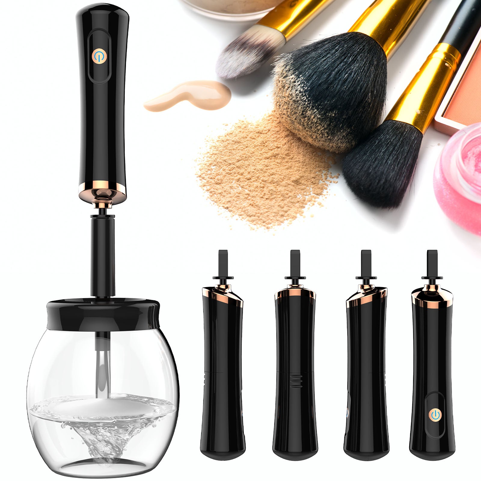 Paris Glam Makeup Brush Cleaner Electric Make-up Brush Cosmetic Cleanser & Dryer