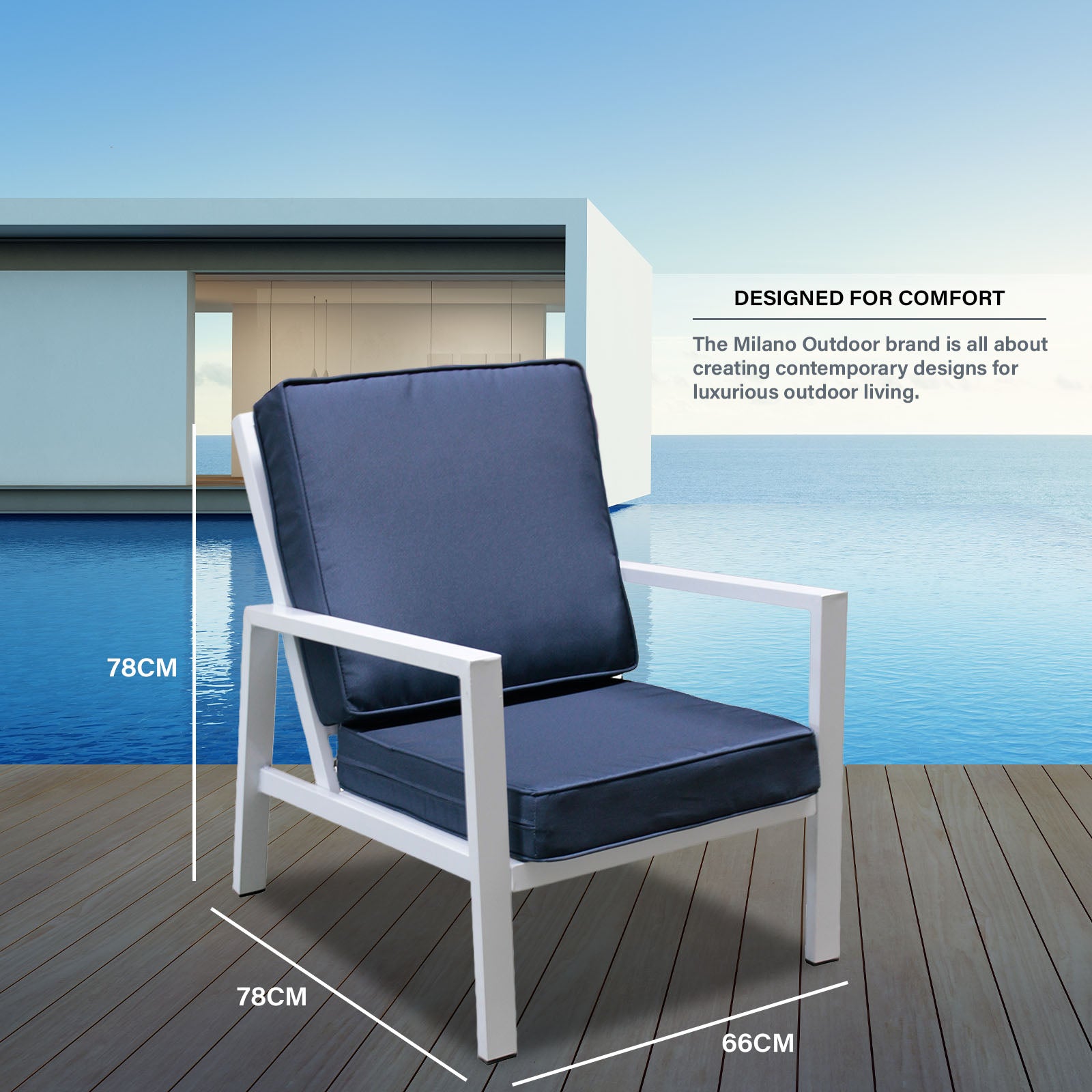 Milano 4pc Outdoor Furniture Lounge Patio Setting Coffee Table Chairs Garden Set