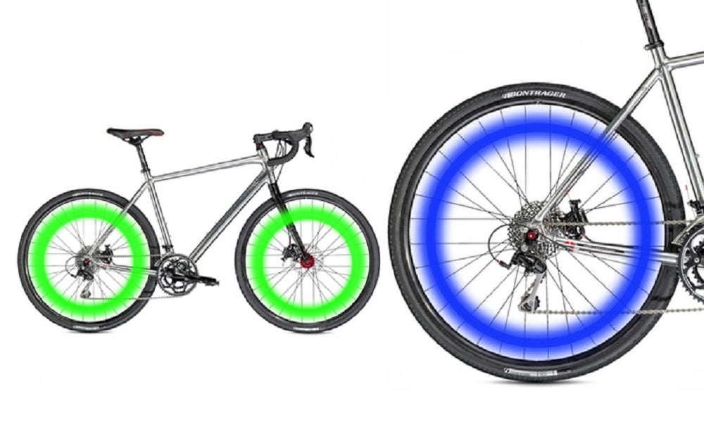 Set of 2 LED Bright Bicycle Bike Wheel Tyre Lights Bulb for Nighttime Visibility - Green