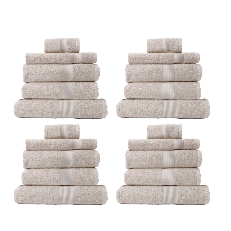 Royal Comfort 20 Piece Cotton Bamboo Towel Bundle Set 450GSM Luxurious Absorbent - Beige