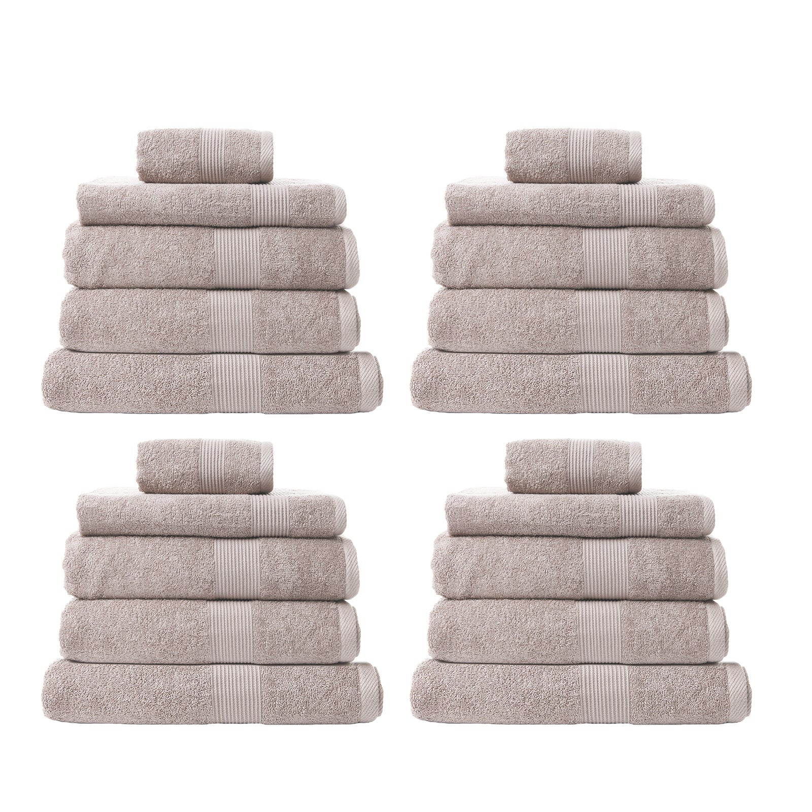 Royal Comfort 20 Piece Cotton Bamboo Towel Bundle Set 450GSM Luxurious Absorbent - Champagne