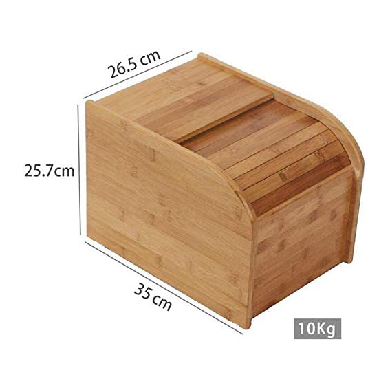 Bamboo Rice Grain Cereal Storage Box - 10kg capacity - Large