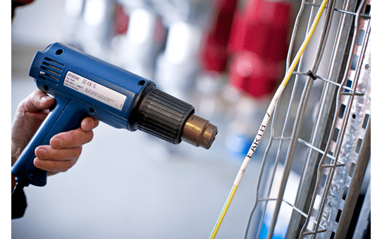 Brother 11.7MM BLACK ON WHITE HEAT SHRINK TUBE CARTRIDGE (compatible with PT-E300VP/PT-E550WVP)