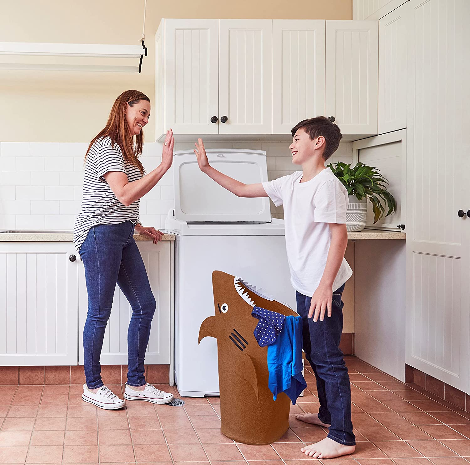 Baby Shark Laundry Basket for Kids for bedroom and bathroom - Brown