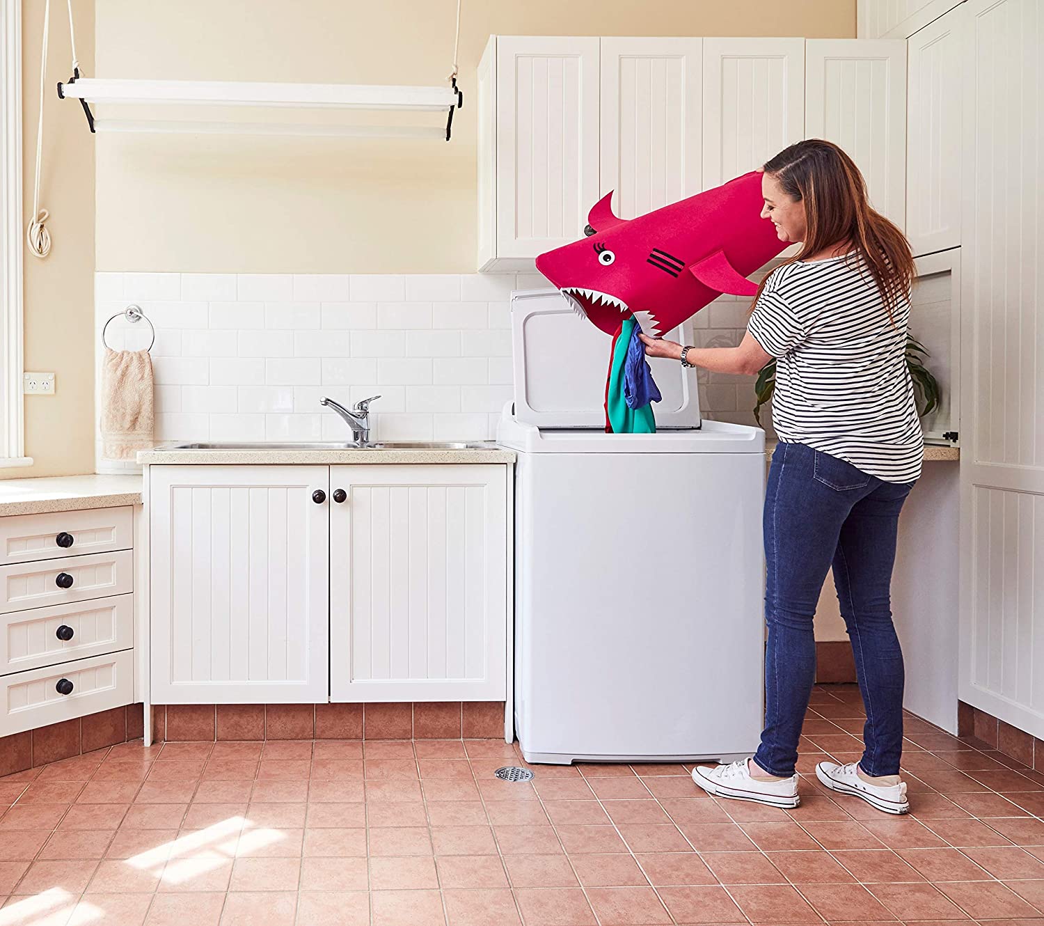 Baby Shark Laundry Basket for Kids for bedroom and bathroom - Pink