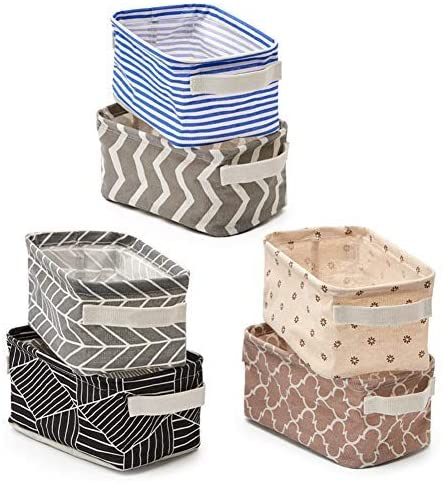 Pack of 6 Foldable Storage Bins Baskets with Handles for Bathroom, Kids and Office (Multi)