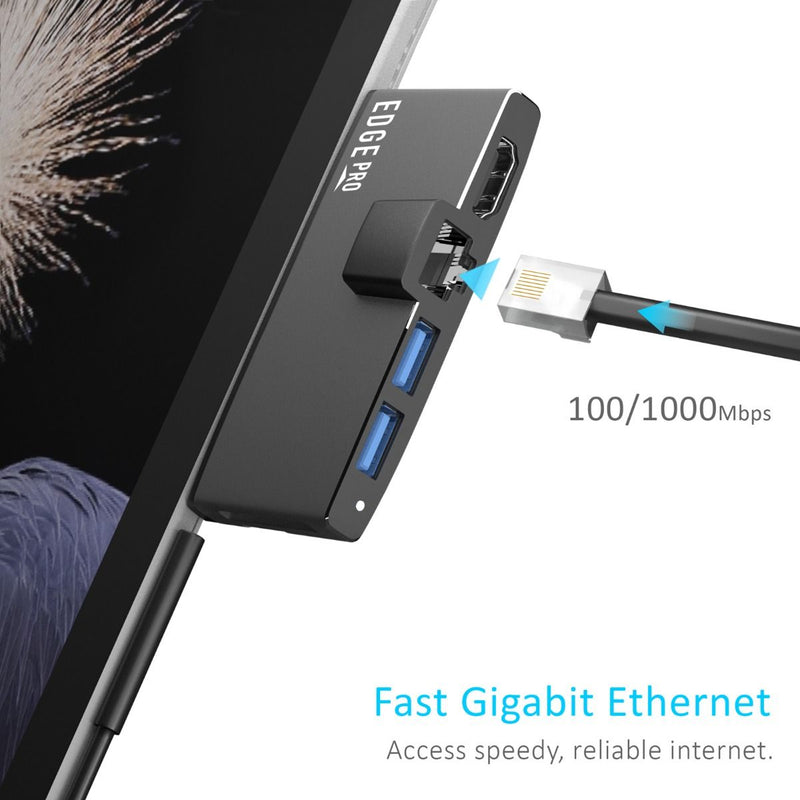 mbeat Edge Pro Multifunction USB- C Hub with LAN for Microsoft Surface Pro Gen 5/6