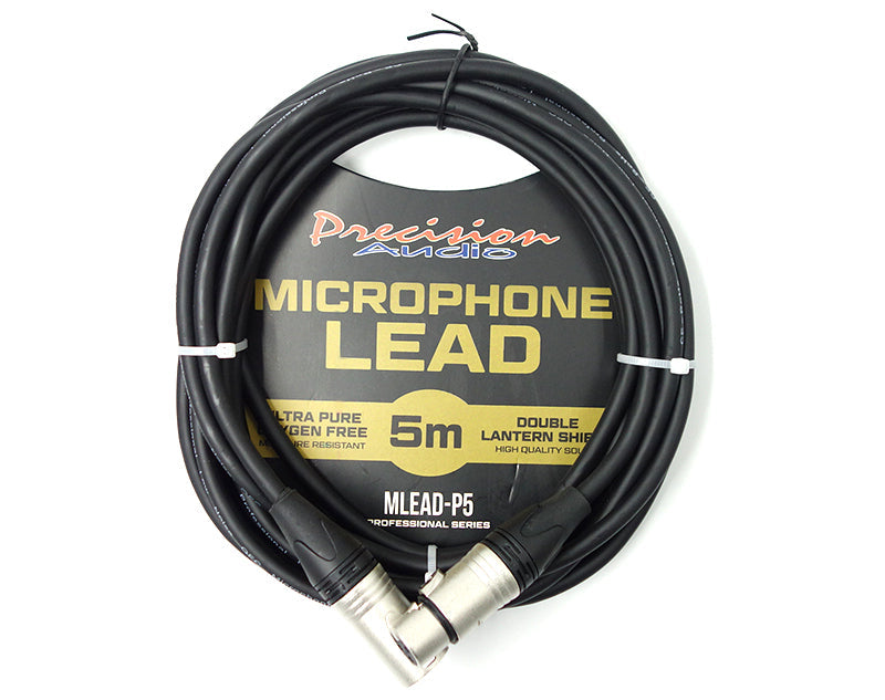 Precision Audio 5 Pack XLR To XLR Studio Stage Microphone Lead 5m MLEADP5