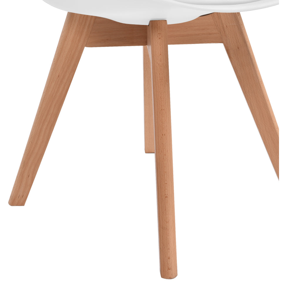 DAYO White Faux Leather Chairs with Cushion (set of 4)