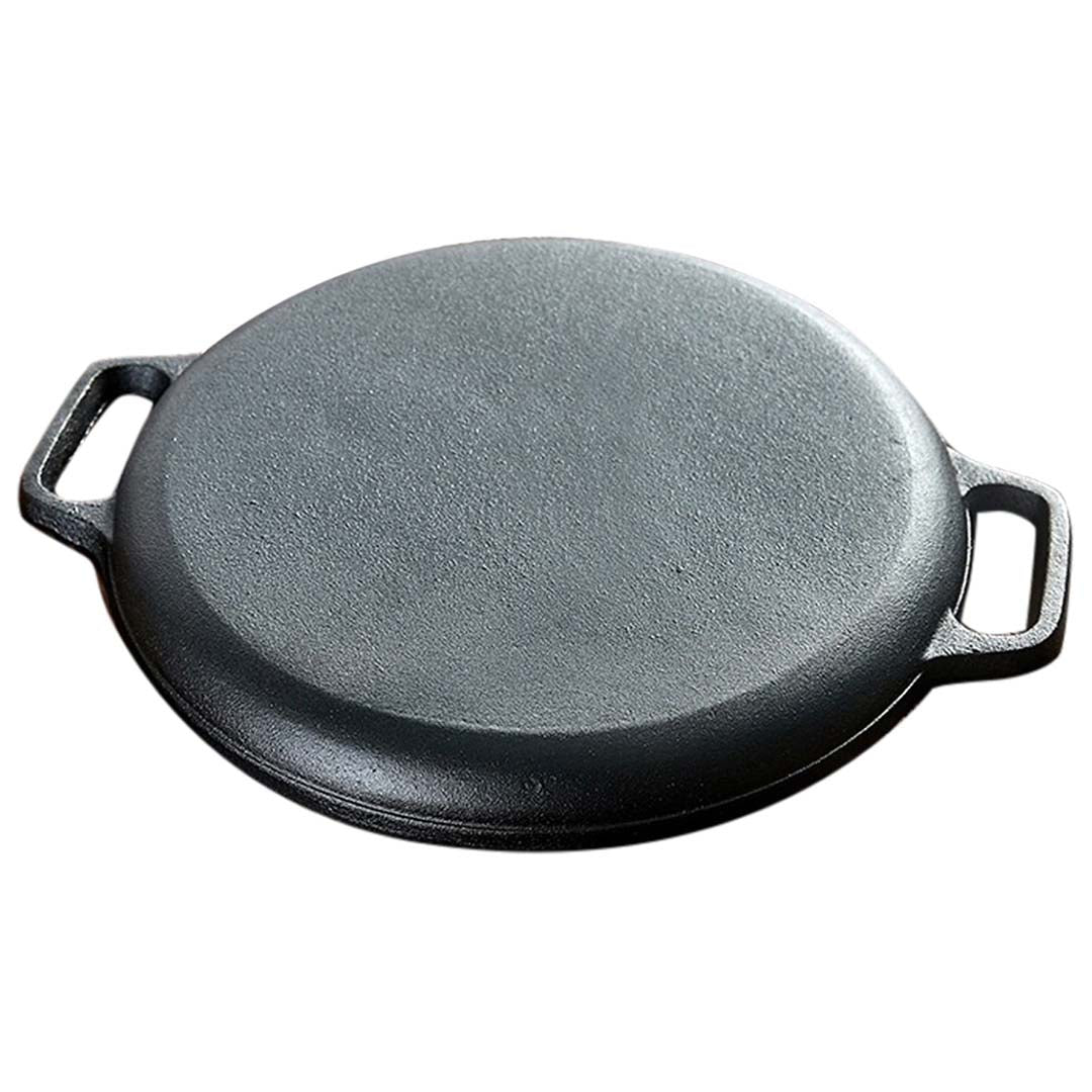 SOGA Dual Burners Cooktop Stove, 30cm Cast Iron Frying Pan Skillet and 28cm Induction Casserole
